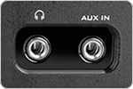 Headphone jack and AUX IN connector