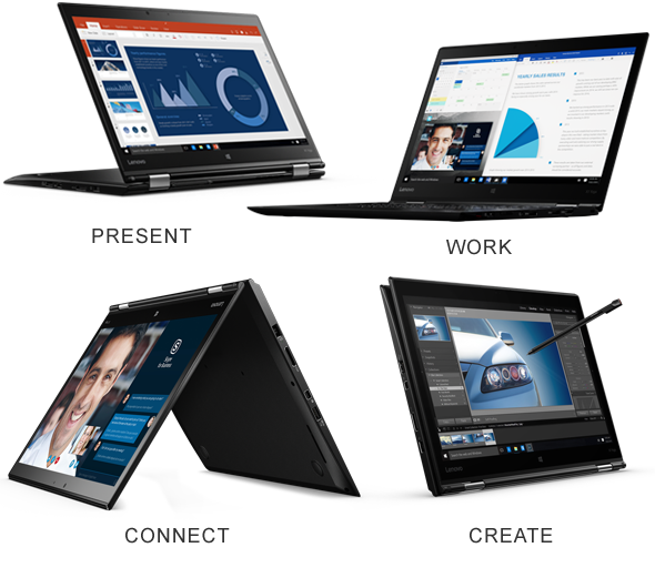 The versatile ThinkPad X1 Yoga works the way you do with 4 usage modes to work, present, create, and connect.