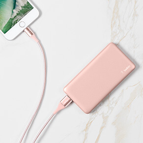 Rose Gold Power Bank and USB Cable