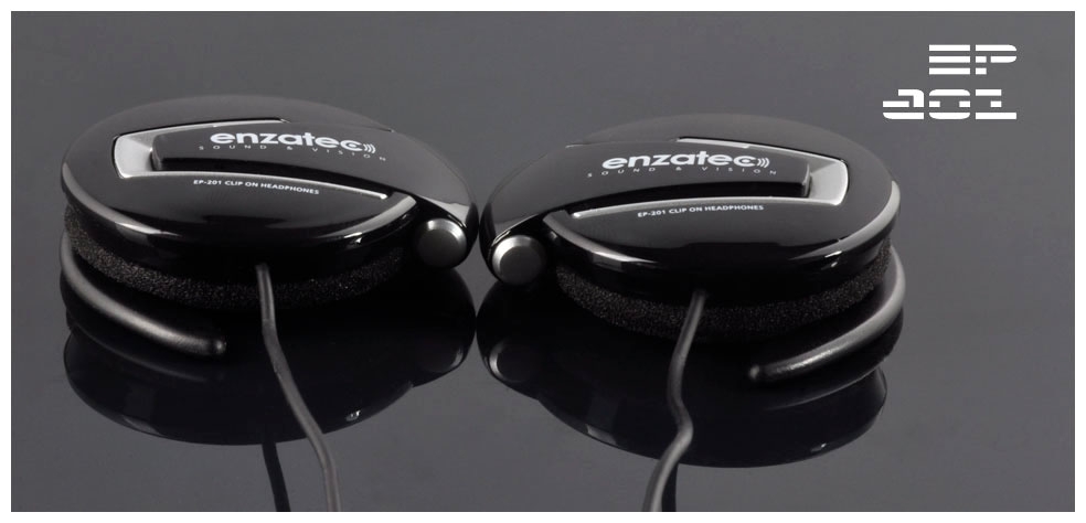 enzatec ep201bk earhook clip on headphone glossy black enzatec ep201bk earhook clip on headphone glossy black