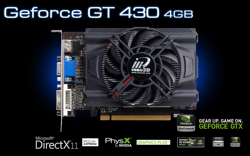 Innovision GeForce GT430 - 4GB GDDR3 - (700MHz, 1400MHz) (N43K-3DDV ...