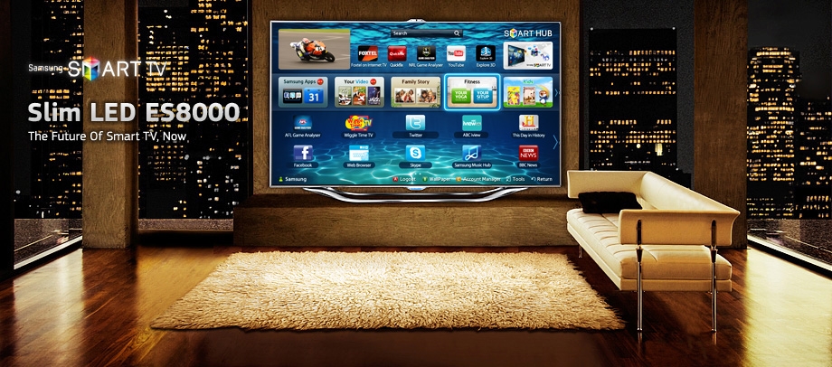 Samsung Smart TV. Slim LED ES8000. The Future Of Smart TV, Now.