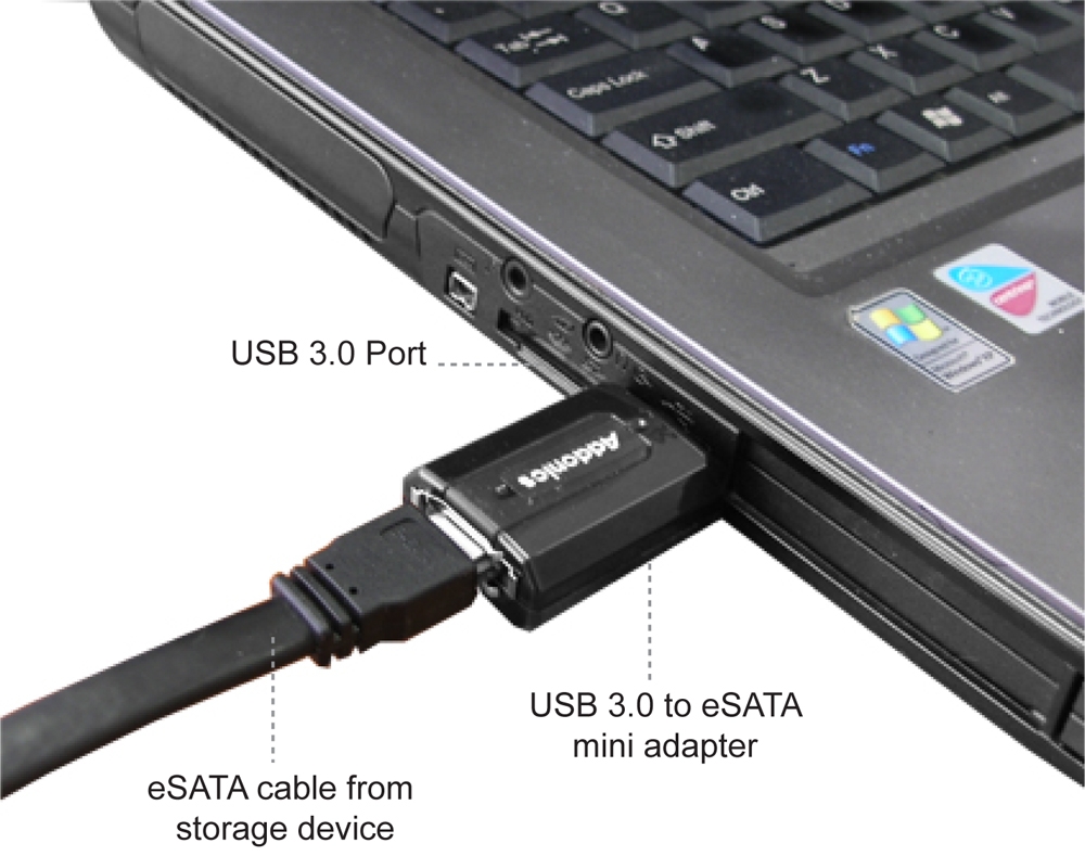 Addonics ADU3ESAM USB3.0 To eSATA mini Adapter | Techbuy Australia