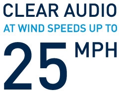Clear Audio At Wind Speeds Up To 25 mph (40 Kmh)