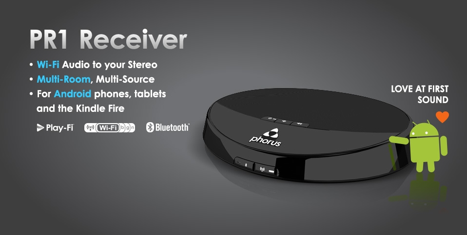 Wi-Fi Audio to your Stereo. Multi-Room, Multi-Source. For Android phones, tablets and the Kindle Fire.