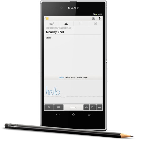 Xperia Z Ultra comes with handwriting recognition, saving you time by turning your notes into text.