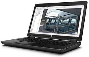 HP ZBook 17 Mobile Workstation angled view