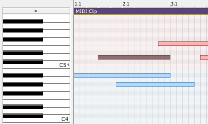 Inline MIDI editing