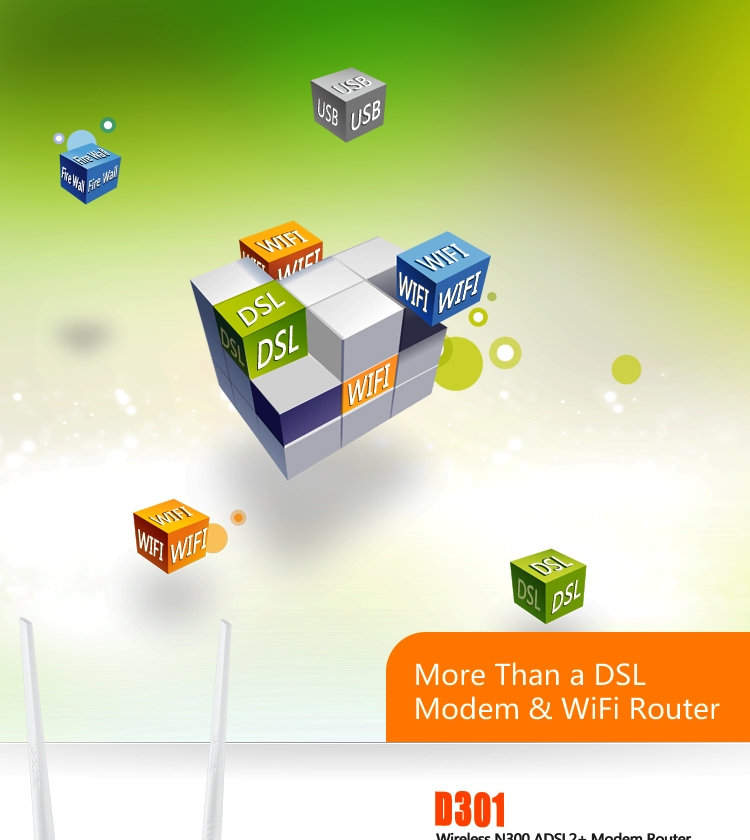 D301 Wireless N300 ADSL2+ Modem Router