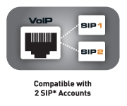 Compatible with 2 SIP Accounts