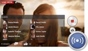 With the camera app Social live you can live stream your special moment through Facebook.
