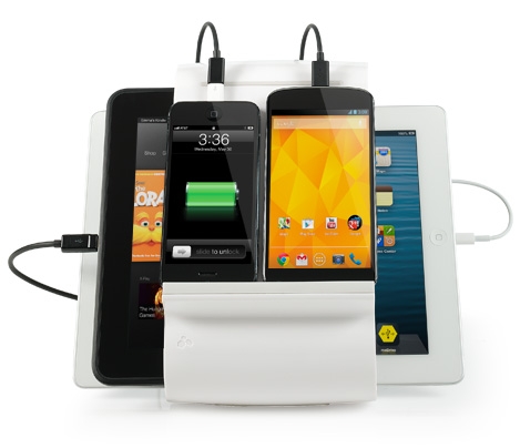 Sydnee 4 ports USB charging stand with iPhone and Google Nexus