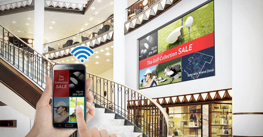 Manage digital signage wirelessly virtually anywhere, anytime on a mobile device 