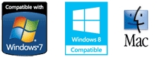 Compatible with Windows 7, Windows 8 and Mac