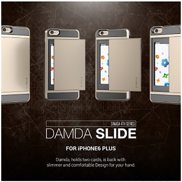 Verus iPhone 6 (Cards Slot) Case Damda Slide Series (Gold) 
