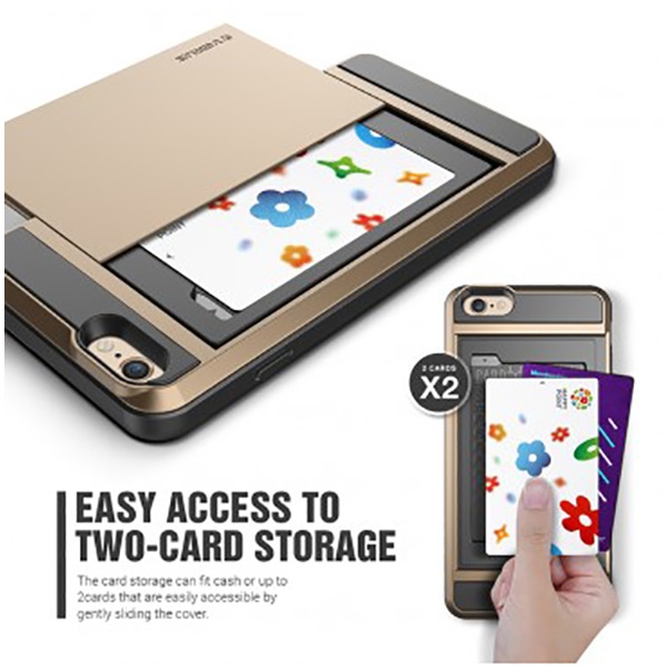 Verus iPhone 6 Plus (Cards Slot) Case Damda Slide Series (Gold) 