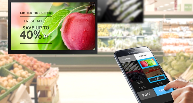 Manage digital signage wirelessly virtually anywhere, anytime on a mobile device