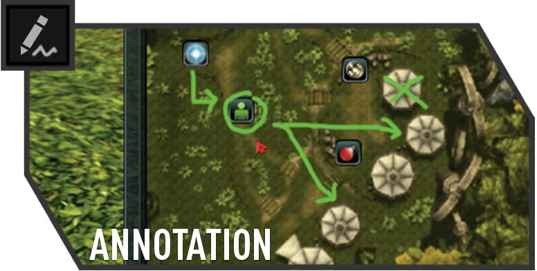 Draw attention whilst casting with in-game annotations