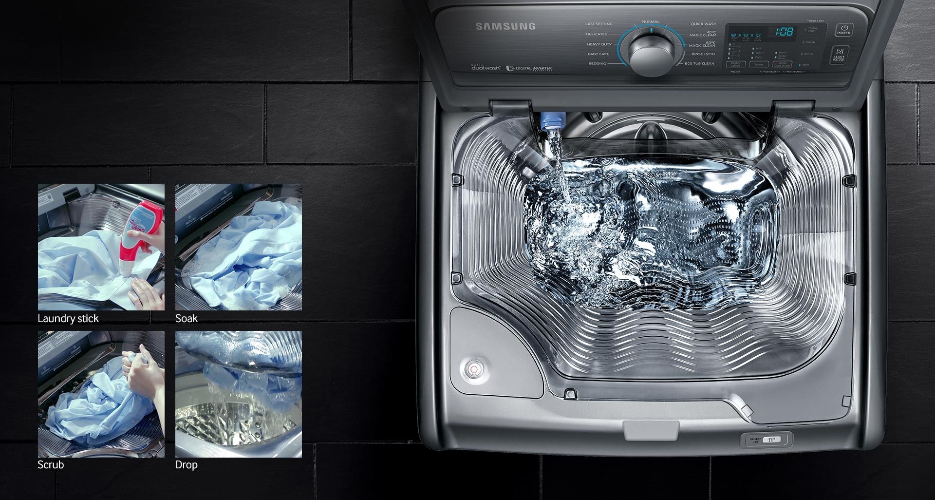 Samsung WA10J8700GP Top Loading Washing Machine 13KG, 1000rpm