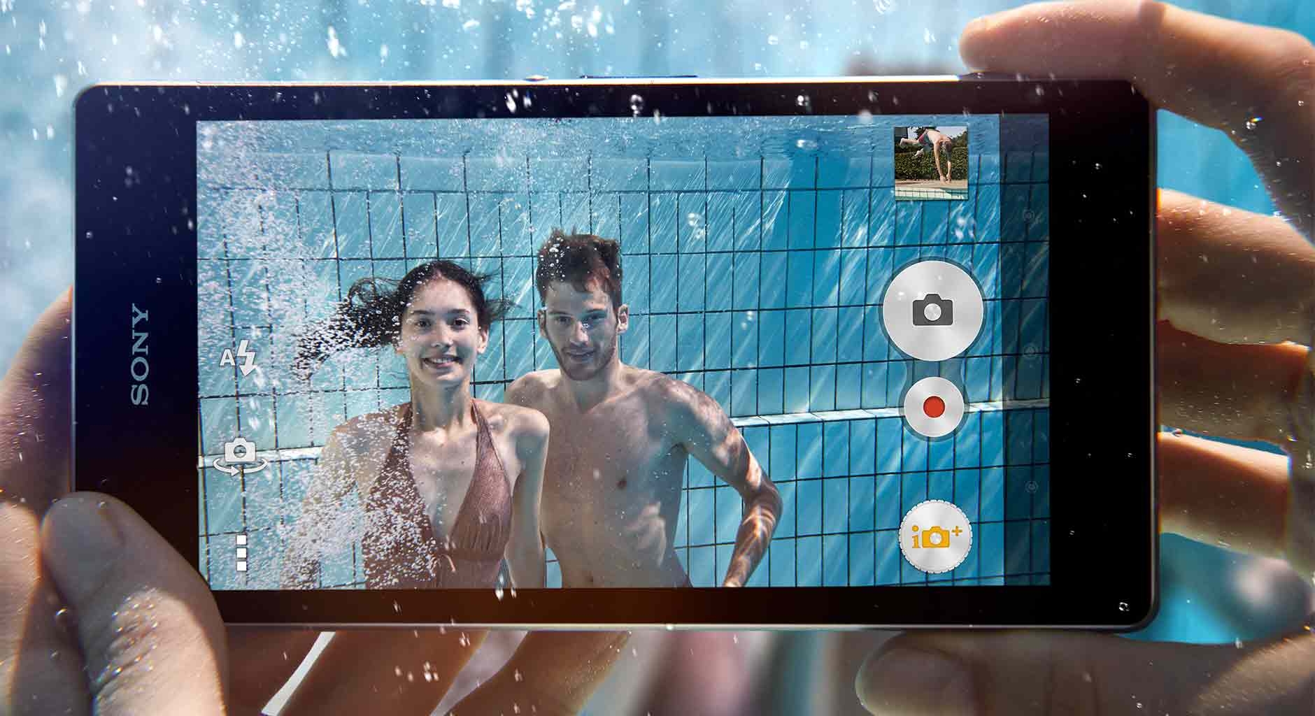 Snap pictures underwater with the waterproof Xperia Z1 Android smartphone.