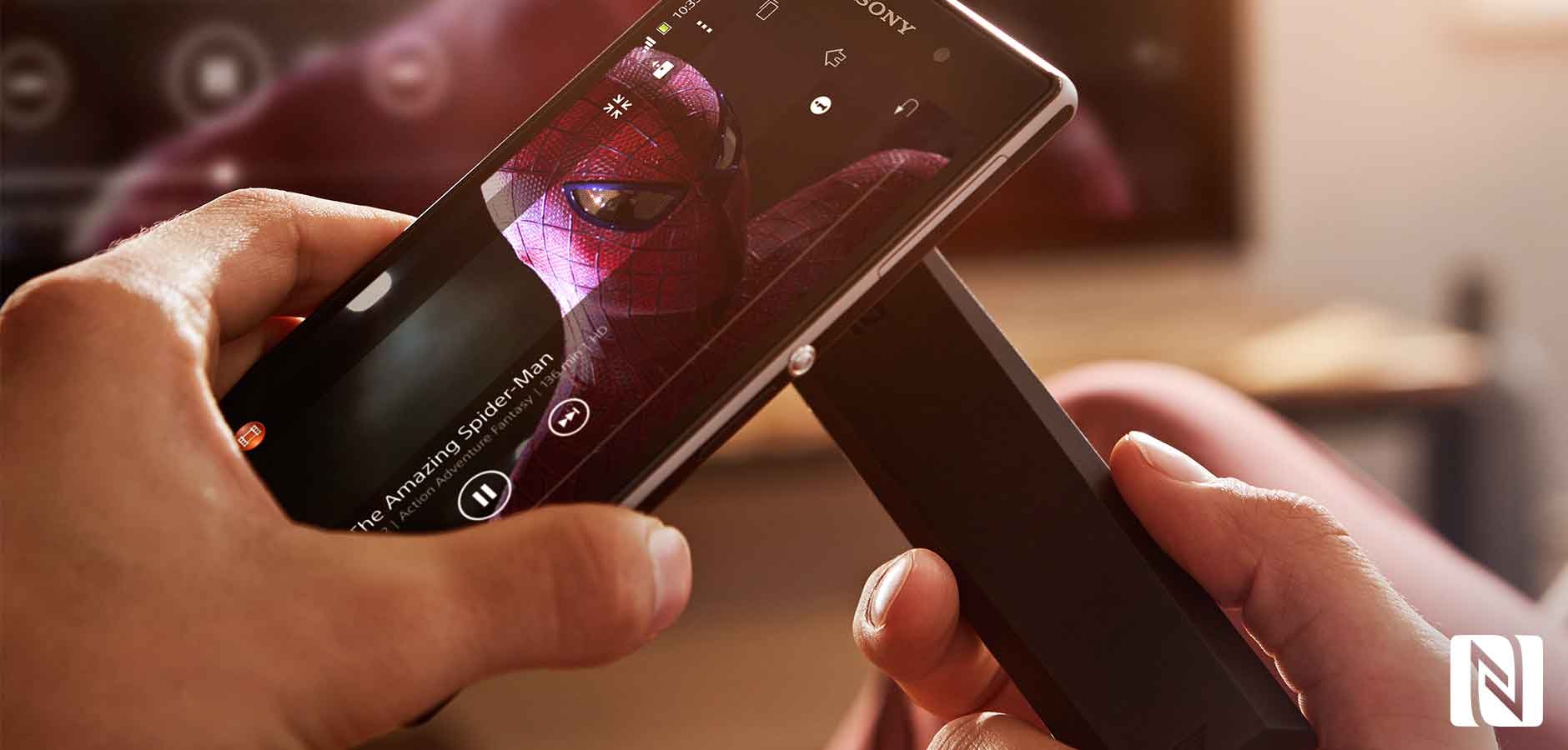 Connecting to other devices is easy with NFC and the Xperia Z1 Android smartphone.