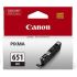 Canon CLI651BK Ink Cartridge - Black - For Canon iP7260, MG6360 Printer