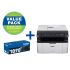 Brother MFC-1810VP Mono Laser Multifunction Centre (A4) w. USB - Print/Scan/Copy/Fax - VALUE PACK <20ppm Mono, 150 Sheet Tray, ADF, USB2.0
