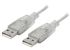 8WARE USB2.0 Cable, Transparent, Metal Sheath - A-Male to A-Male, 3m