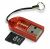 Kingston USB microSD Reader - Red - w. 2GB microSD Card