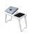 Generic Mult Function Laptop Table - 4-Port USB Hub, USB Light/Cooling Fan, Pencil Box, Adjustable Legs - White