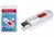 Transcend 4GB JetFlash 530 - Read 20MB/s, Write 6MB/s, Retractable Connector, USB2.0 - White/Red