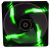 BitFenix Spectre Fan - 140x140x25mm, Fluid Dynamic Bearing, 1000rpm, 60CFM, 18dBA - Black Tinted Transparent & Green LED Light