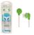 Kidzsafe EarBuds On White Cord - GreenHigh Quality, Safe Volume Technology, Technology Built Directly Into Earbud Casing, Child Safe Earbuds, Comfort Wearing