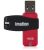 Imation 16GB Nano Pro Flash Drive - 360 Degree Rotating, Never-Lose Swivel Cap, USB2.0 - Black/Red