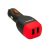 AmacroX Auto 15 Car Charger - 2xUSB, 3.1A, Suitable For USB Devices, Smartphones, Game Player, MP3, GPS Devices - 15W - Black/Red