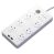 HuntKey SAC604 6-Outlet Surge Protected Powerboard with Dual 5V 2.1A, 2xUSB Ports - White
