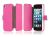 Anymode Diary Case Denim Pattern - To Suit iPhone 5 (The New iPhone) - Pink/Gray