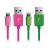 Laser IR-9PIN2PK-PG Lightning Cables - Twin Pack - Pink/Green