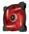 Corsair Air Series SP140 High Static Pressure Fan - 140x25mm Red LED Fan, 1440rpm, 49.49CFM, 29.3dBA - Black Layer with Clear Blade & Red LED Fan