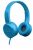 iHome iB34 Rubberized Headphones with Flat Cable - BlueDynamic Sound with Enhanced Bass Response, Rotating Earcups, Padded and adjustable headband, 3.5mm Jack, Comfort Fit