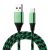 Microtech 1m USB to USB-C / Type-C GREEN  Nylon Weave Data Sync Charging Cable