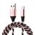 Microtech 1m USB to USB-C / Type-C ROSE/GOLD  Nylon Weave Data Sync Charging Cable