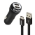 Moki Type-C to USB SynCharge Cable and Car Charger Pack - Black