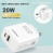 PISEN 20W Dual Port (USB-A QC3.0 18W + USB-C PD 20W) Fast Wall Charger - (6902957164887), 3x Faster Charging, Travel-Ready, Super Small