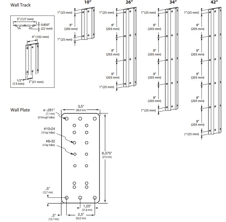 thumbnail image 2 of Ergotron 97-091 Wall Track Mounting Kit – Universal Fit, Brand New 2 of 5