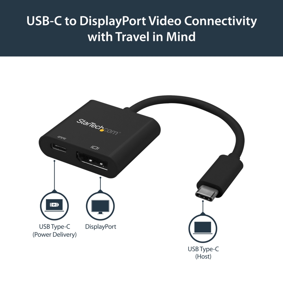 CDP2DPUCP Startech USB C to DisplayPort Adapter with Power