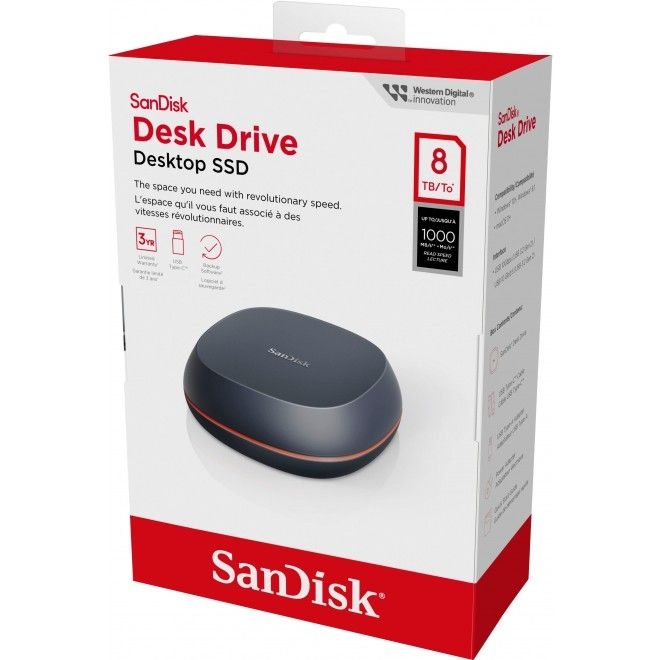 SanDisk 8TB Desk Drive External Hard Drive (SDSSDT40-8T00