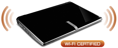 The Gateway LT Series Netbook is Wi-Fi Certified
