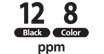 21 ppm black & white, 8 ppm color