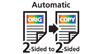 Automatic two-sided printing : Automatically prints a 2-sided copy of a 2-sided document